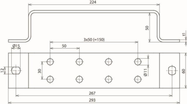 DEHN Erdungsschiene St/tZn   ES 2X4AP ST 