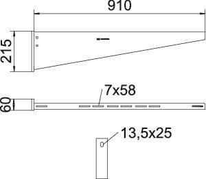 OBO AW 55 91 FT Wand-u.Stielausleger m. 
