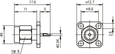 TEGA SMA-Einbaustecker         100024628 