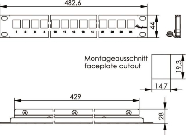 TEGA 19 Modulträger 1 HE     H02025A0221 