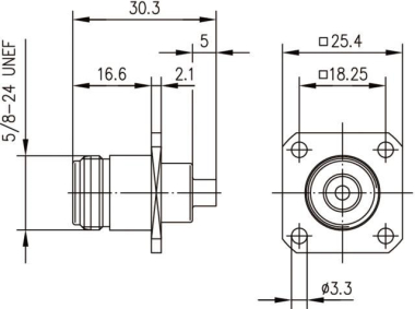 TEGA N-Einbaubuchse m        J01021A0164 