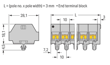 WAGO 261-253 4-Leiter-Klemmenleiste,ohne 