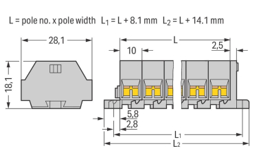 WAGO 261-203 4-Leiter-Klemmenleiste,ohne 