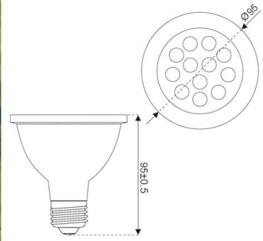 S&H LED-Reflampe PAR30 95x95mm E27 31665 
