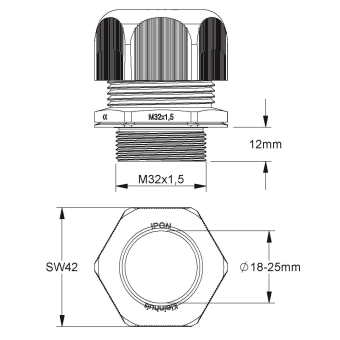 HKL IPON-Kabelverschraubung    1234M3203 