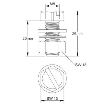 Kleinhuis Kontaktschraube ST    304M8/20 