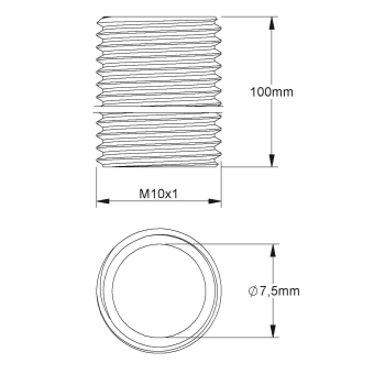 HKL Gewinderohr M10              182/100 