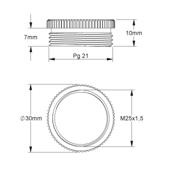 Kleinhuis Adapter PG21/M25 Ms   46P21M25 