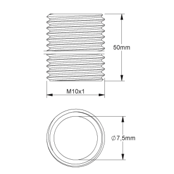 HKL Gewinderohr M10               182/50 