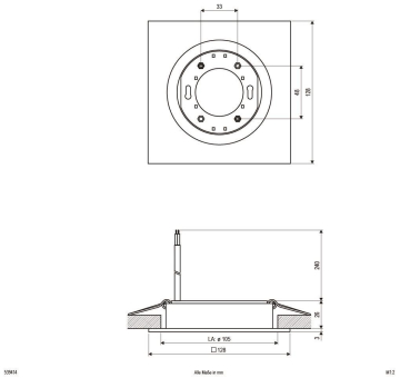 EVN Alu-Einbau-Leuchte starr      539414 