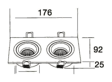 RUTEC Decken-EB-Strahler 2fach     57556 