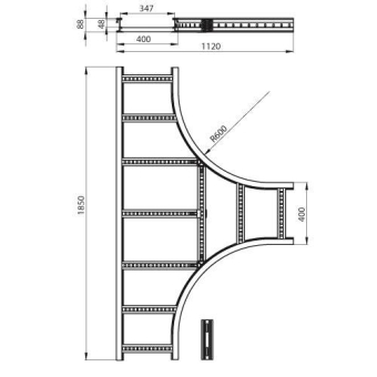T-Abzweiger halogenfrei grau 85x400 R600 