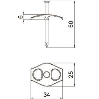OBO 1996 50 Nagel-Fix 3,5x50mm PP 