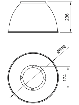 Lichtline Schirm Al 80°     430200008000 