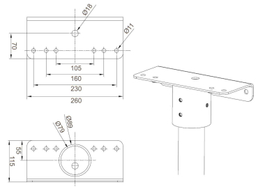 Lichtline Mastadapter f.    474411101029 