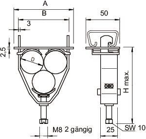 OBO 2056U-E28 FT Bügelschelle f.3 
