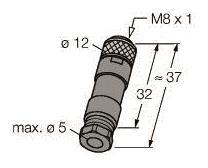 Turck M8 x 1 D 8 mm Rundsteck-   B5131-0 