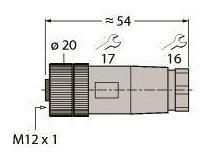 TURCK M12 x 1                B8141-0/PG9 