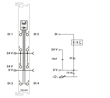 WAGO 750-433 4-Kanal-Digitaleingang,DC 