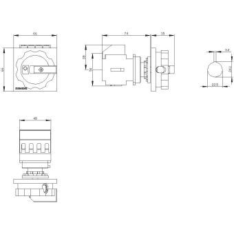 Siemens 3LD20540TK53 Not-Ausschalter 3p 