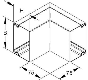 Niedax Außeneck 90° m.Deckel LUAC 80.080 
