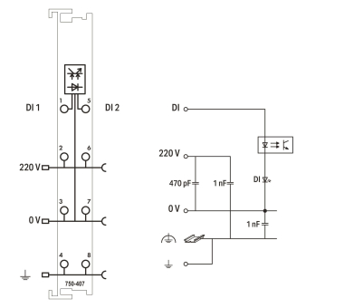 WAGO 750-407 2-Kanal-Digitaleingang,DC 