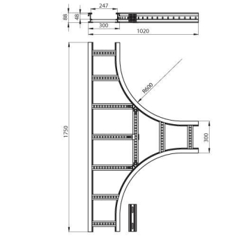 Unex T-Stück lichtgrau          67319-04 