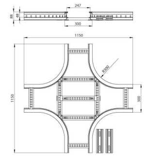 Unex Kreuzung 85x300mm R300     67308-04 