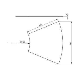 Unex Abdeckung Bogen 45  400mm  67414-04 