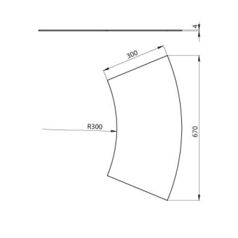 Unex Abdeckung Bogen 45  300mm  67314-04 