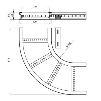 Unex Flachbogen 90  lichtgrau   67406-04 