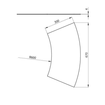 Unex Abdeckung Bogen 45  300mm  67315-04 