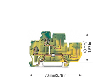 WAGO 870-107 2-Leiter/2-Pin-Doppelstock- 