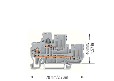 WAGO 870-101 1-Leiter/1-Pin-Doppelstock- 