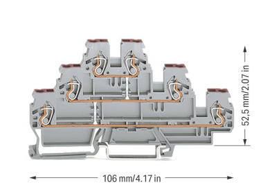 WAGO 870-556 Dreistockklemme,6-Leiter- 