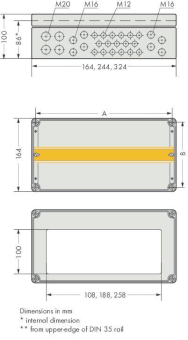 WAGO 850-836 IP65-Systemgehäuse, 