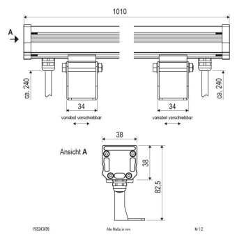 EVN Wallwasher silber IP65 36W P65243699 