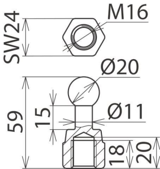 Dehn 754600 KFP20M16          KFP 20 M16 