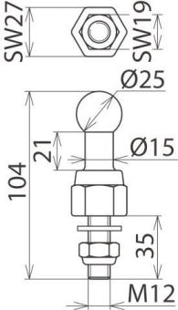 DEHN Kugelfestpunkt D  KFP 25 M12 35 SKM 