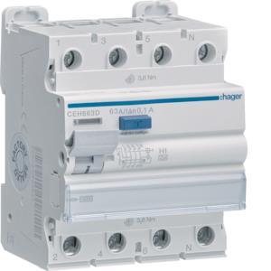 Hager Fi-Schalter 4polig 10kA    CEH663D 