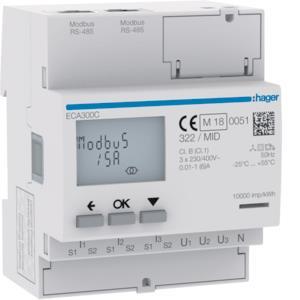 Hager Energiezähler 3phasig      ECA300C 