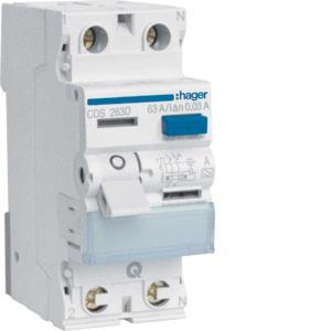 Hager Fi-Schalter 2polig 6kA 63A CDS263D 