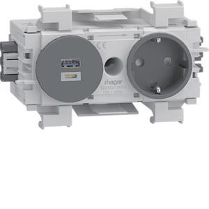 Hager Steckdose 1fach USB A+C GS16019011 