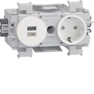 Hager Steckdose 1fach USB A+C GS16019010 