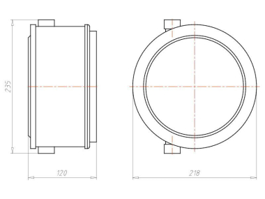 KAIS Einbaugehäuse HaloX 180mm   1282-74 