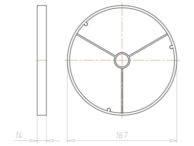 KAIS Frontring 160mm schwarz für 1293-16 