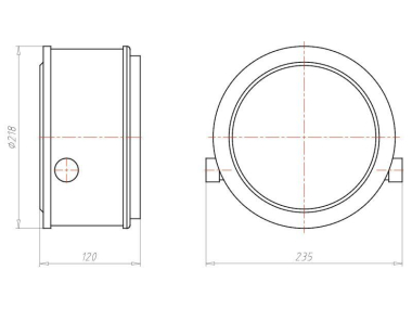 KAIS Einbaugehäuse HaloX 180mm   1282-71 