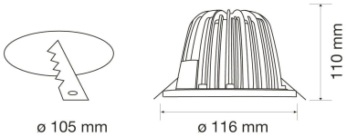 Rutec LED Downlight Cala 14W 350mA 42141 