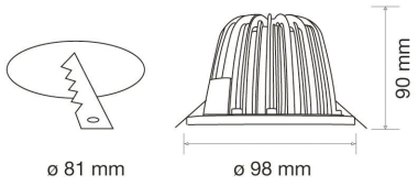 Rutec LED Downlight Cala 10W 250mA 42101 