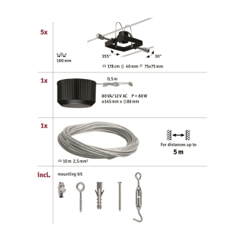 Paulmann Wire System Set MacII max 94290 